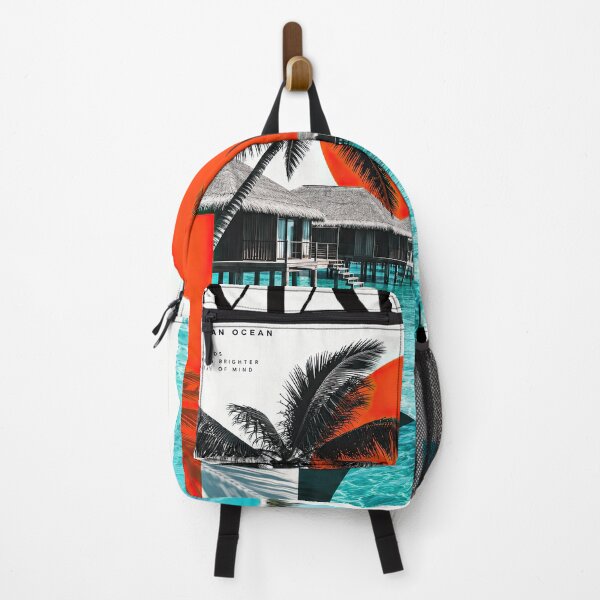 Item preview, Maldives travel poster featuring palm trees, turquoise lagoon, designed and sold by ckybe.