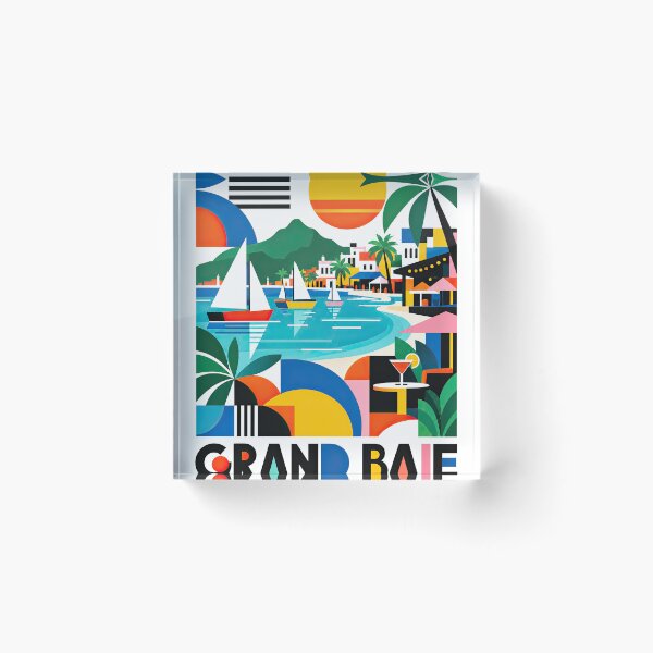 Item preview, Colorful geometric travel poster illustrating a tropical Mauriti designed and sold by ckybe.
