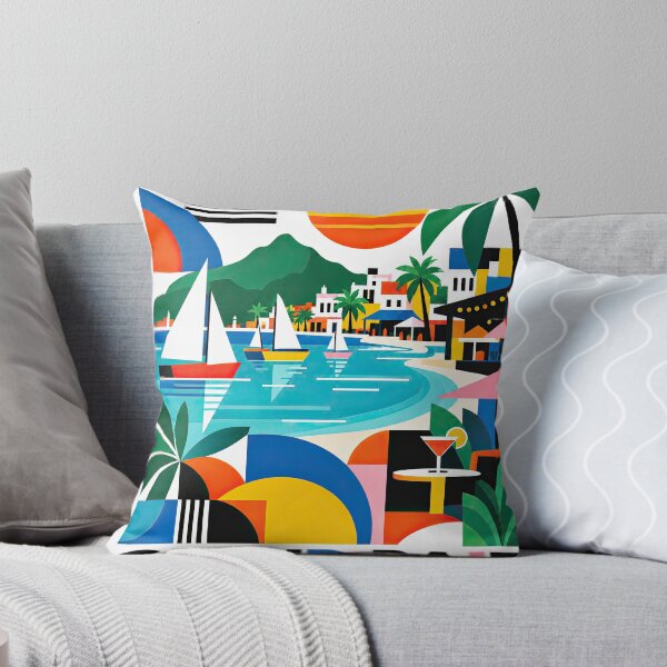 Item preview, Colorful geometric travel poster illustrating a tropical Mauriti designed and sold by ckybe.