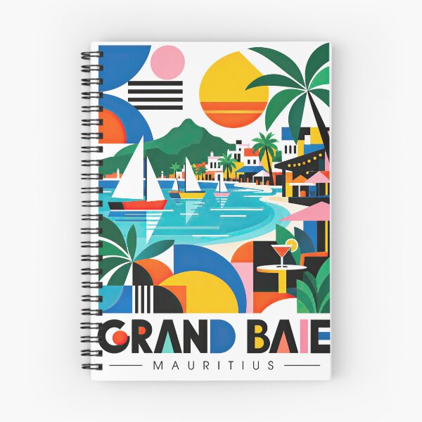 Item preview, Colorful geometric travel poster illustrating a tropical Mauriti designed and sold by ckybe.