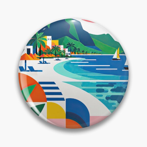 Item preview, Colorful geometric travel poster depicting a tropical Mauritius designed and sold by ckybe.