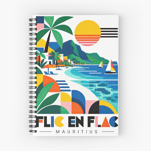 Item preview, Colorful geometric travel poster depicting a tropical Mauritius designed and sold by ckybe.