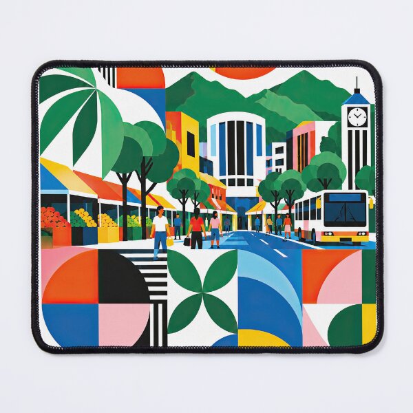 Item preview, Colorful geometric travel poster depicting Quatre Bornes, Maurit designed and sold by ckybe.
