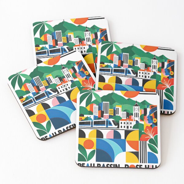 Item preview, Colorful geometric poster illustration of Beau Bassin-Rose Hill, designed and sold by ckybe.