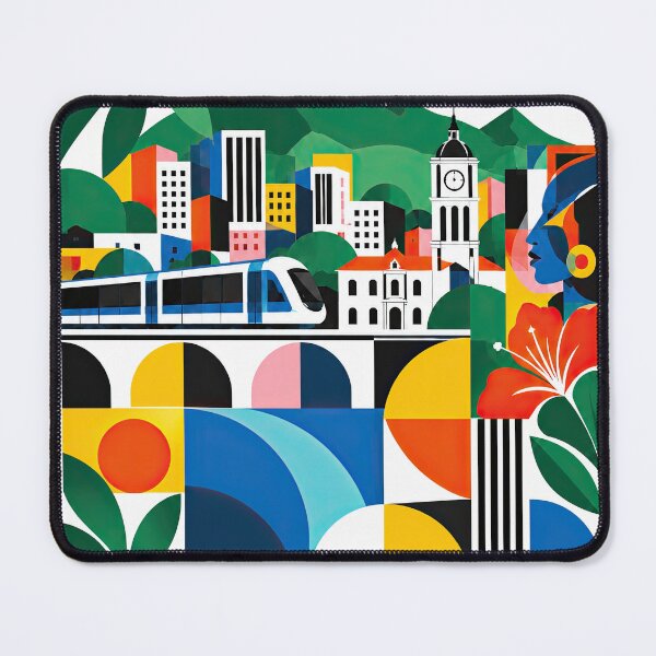 Item preview, Colorful geometric poster illustration of Beau Bassin-Rose Hill, designed and sold by ckybe.