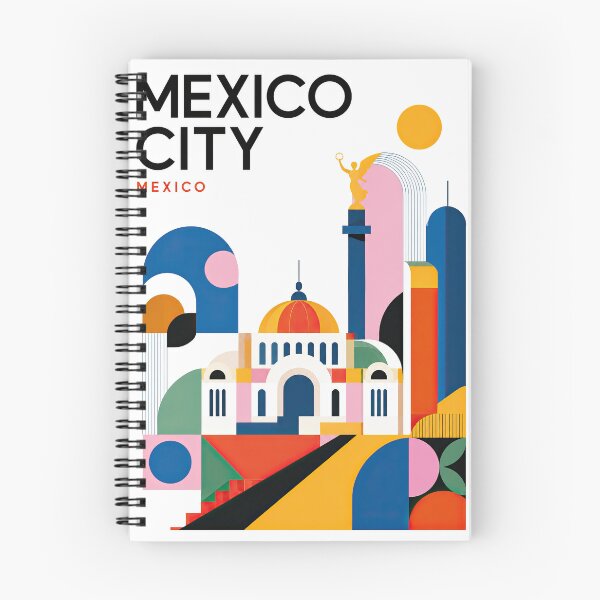 Item preview, Colorful geometric Mexico City travel poster featuring stylized designed and sold by ckybe.