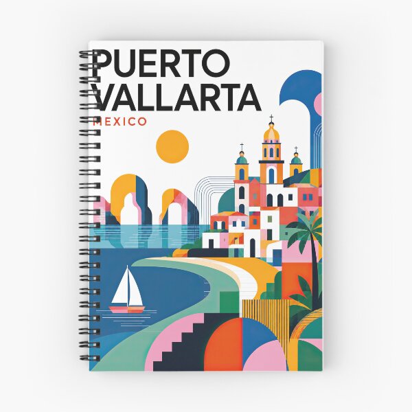 Item preview, Colorful geometric travel poster illustrating Puerto Vallarta, M designed and sold by ckybe.