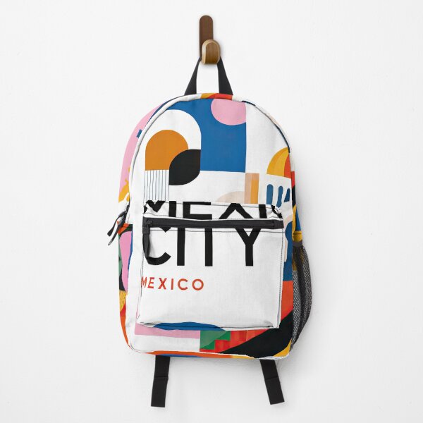 Item preview, Colorful geometric Mexico City travel poster featuring stylized designed and sold by ckybe.