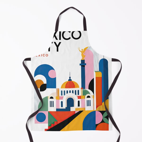 Item preview, Colorful geometric Mexico City travel poster featuring stylized designed and sold by ckybe.