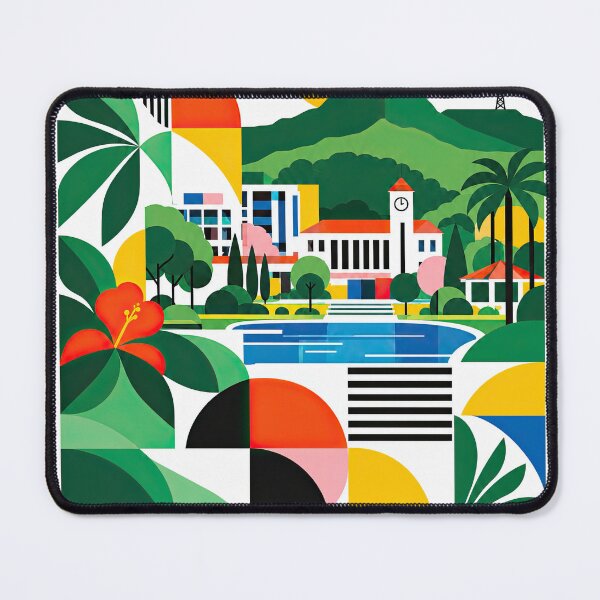 Item preview, Colorful geometric travel poster depicting a tropical Mauritius designed and sold by ckybe.