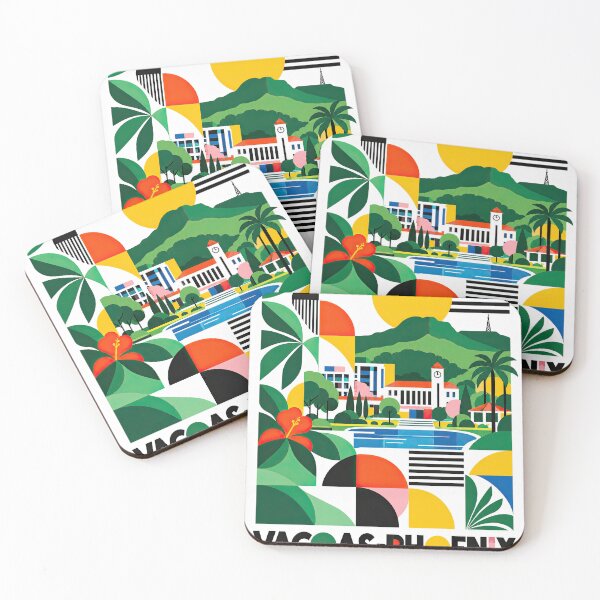 Item preview, Colorful geometric travel poster depicting a tropical Mauritius designed and sold by ckybe.