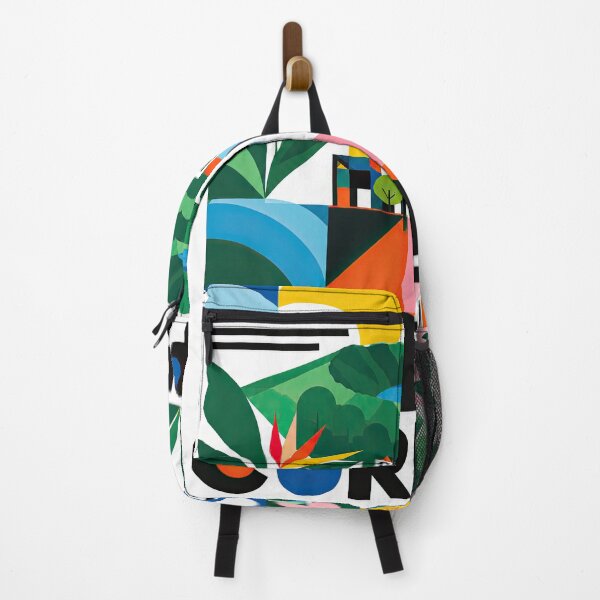 Item preview, Colorful geometric Mauritius travel poster featuring tropical fo designed and sold by ckybe.