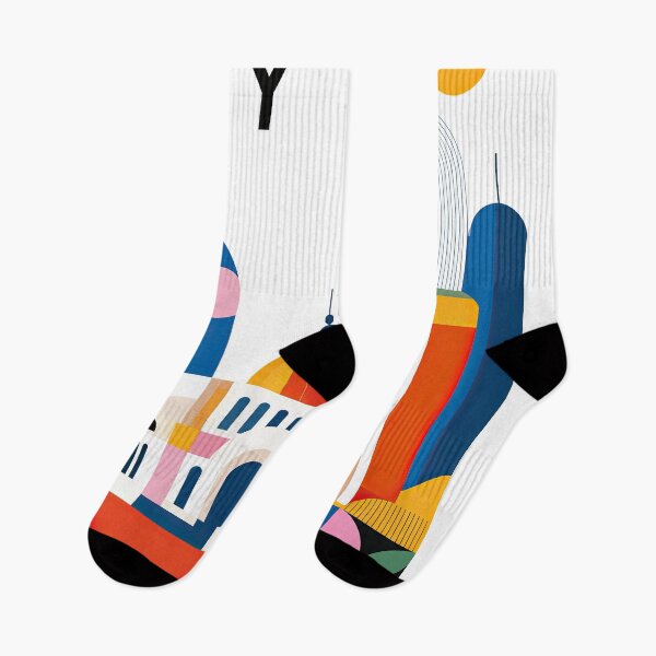 Item preview, Colorful geometric Mexico City travel poster featuring stylized designed and sold by ckybe.