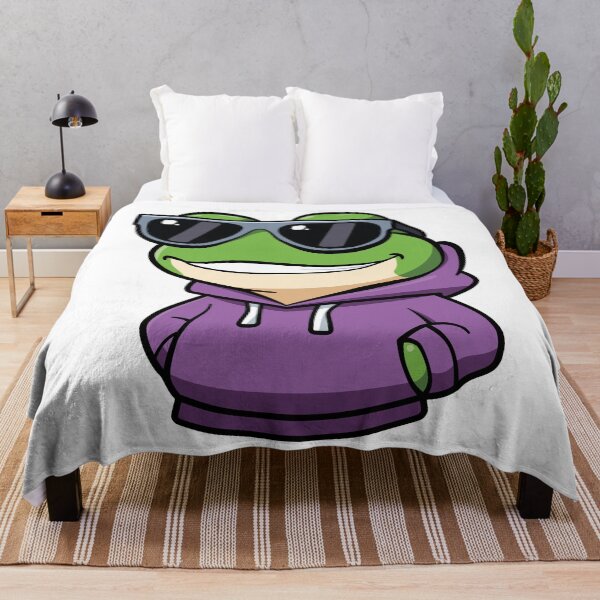 Item preview, Cool Frog in a Purple Hoodie designed and sold by valerko26.