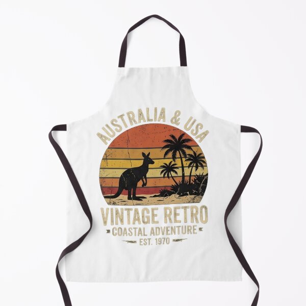 Item preview, Australia & USA Vintage Retro Coastal Adventure Kangaroo Sunset Graphic designed and sold by Bhaskar Digital Art.
