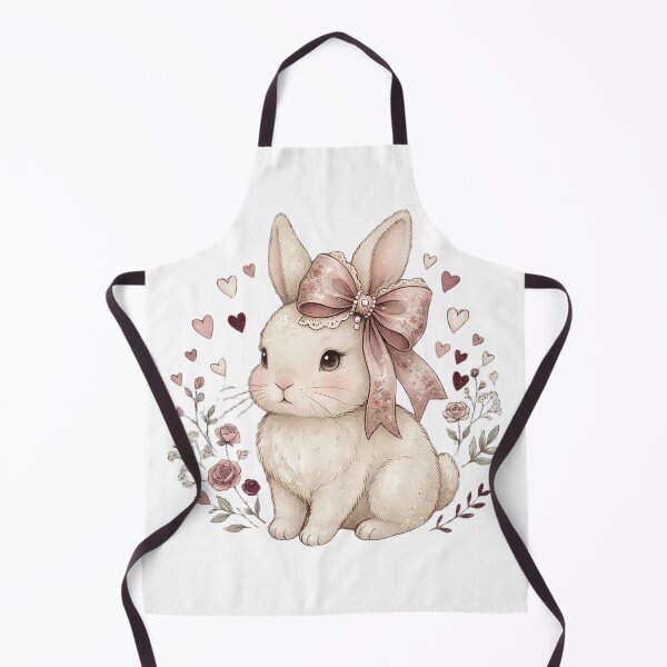 Item preview, Coquette Bunny Pink Bow Floral Hearts designed and sold by abdelski.