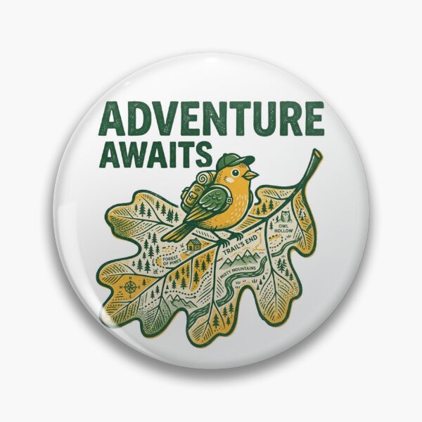 Item preview, Adventure Awaits Vintage Hiking Bird Map designed and sold by Sanan Israyilli.