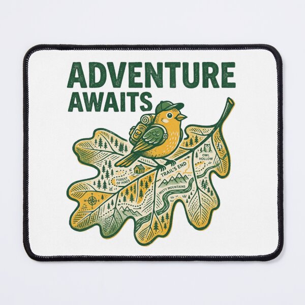 Item preview, Adventure Awaits Vintage Hiking Bird Map designed and sold by Sanan Israyilli.