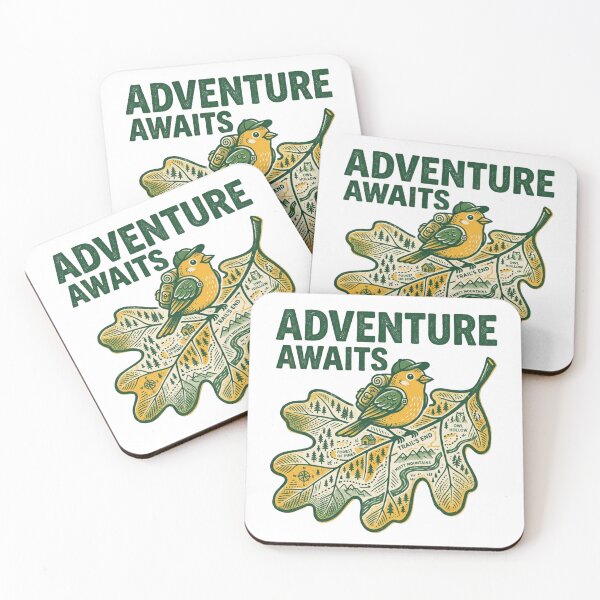 Item preview, Adventure Awaits Vintage Hiking Bird Map designed and sold by Sanan Israyilli.