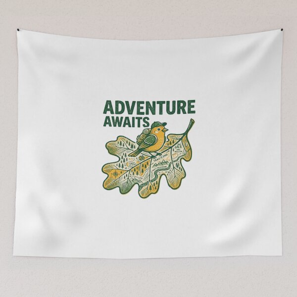 Item preview, Adventure Awaits Vintage Hiking Bird Map designed and sold by Sanan Israyilli.