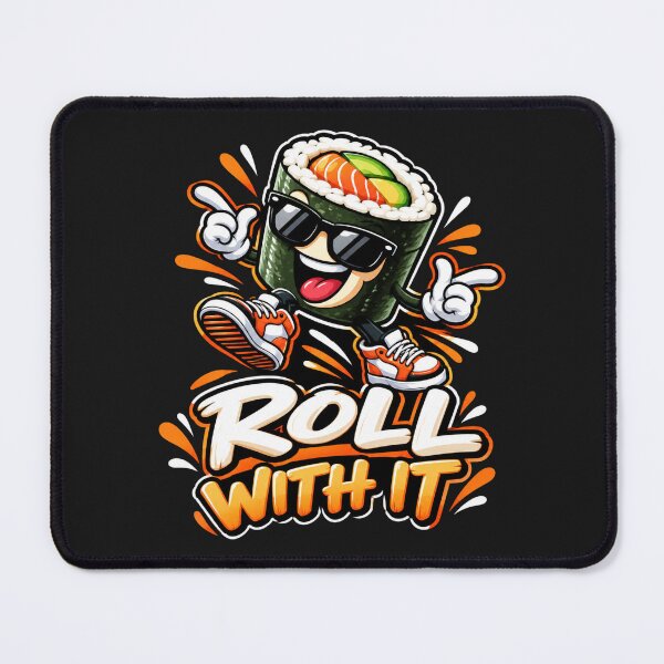 Item preview, Roll With It – Funny Sushi Character Design designed and sold by CraigDesignWork.