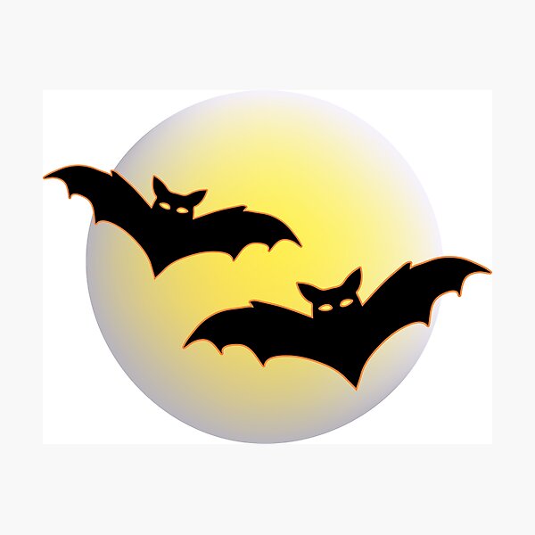 Item preview, Spooky Bats Flying Across the Full Moon Gothic Illustration designed and sold by OrPolly.