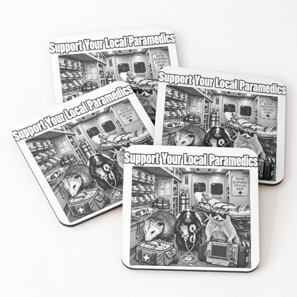 Item preview, Support Your Local Paramedics Raccoon Possum Skunk EMS Crew designed and sold by VGAfanatic.