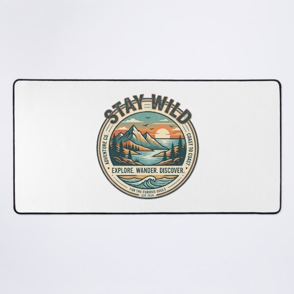 Item preview, Stay Wild Coast to Coast Adventure Vintage Mountain & Ocean Graphic designed and sold by Bhaskar Digital Art.