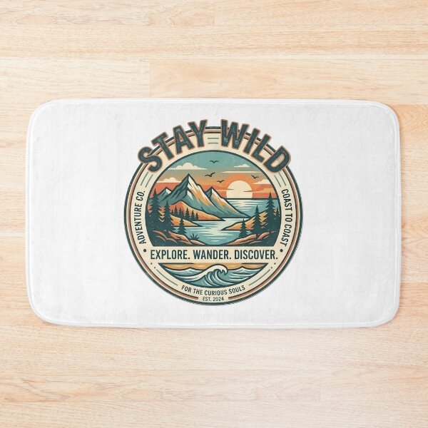 Item preview, Stay Wild Coast to Coast Adventure Vintage Mountain & Ocean Graphic designed and sold by Bhaskar Digital Art.