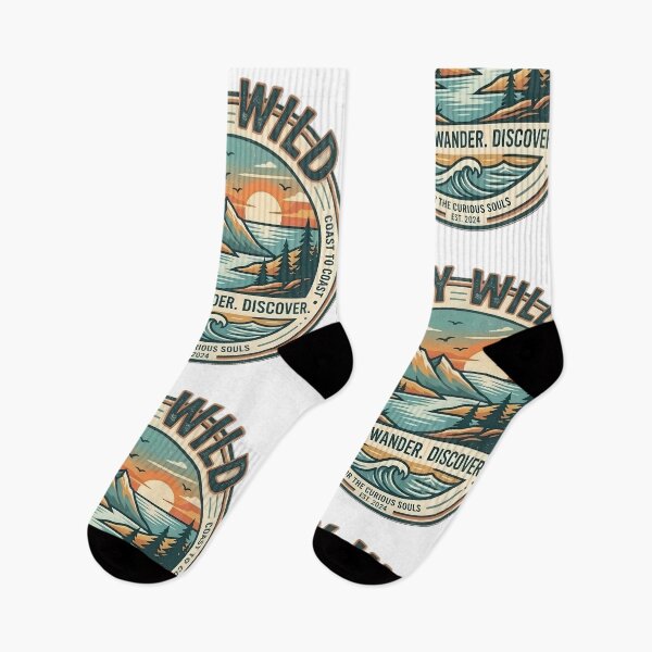 Item preview, Stay Wild Coast to Coast Adventure Vintage Mountain & Ocean Graphic designed and sold by Bhaskar Digital Art.