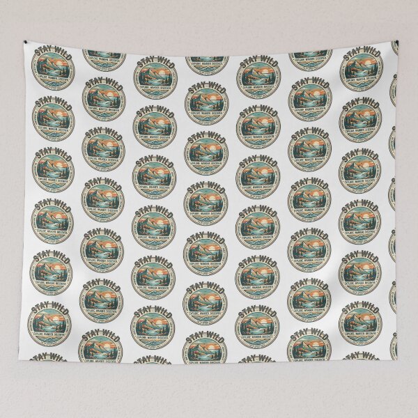 Item preview, Stay Wild Coast to Coast Adventure Vintage Mountain & Ocean Graphic designed and sold by Bhaskar Digital Art.