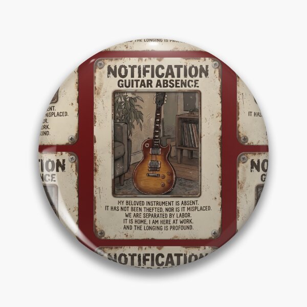 Item preview, Funny Guitar Absence Sticker | Vintage Metal Sign Style Music Decal | Electric Guitar Lover Sticker | Funny Musician Work Humor Laptop Vinyl Decal designed and sold by SergioMiklos.