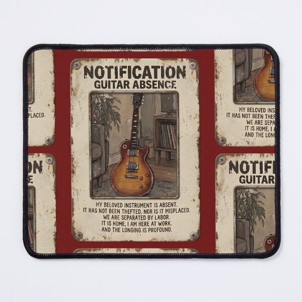 Item preview, Funny Guitar Absence Sticker | Vintage Metal Sign Style Music Decal | Electric Guitar Lover Sticker | Funny Musician Work Humor Laptop Vinyl Decal designed and sold by SergioMiklos.