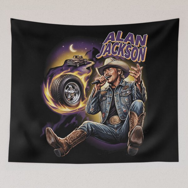 Item preview, Alan Jackson 80s Aesthetic Fan Art designed and sold by Luckydrew.