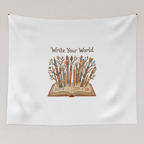 Item preview, Write Your World Vintage Book Pen Art designed and sold by Sanan Israyilli.