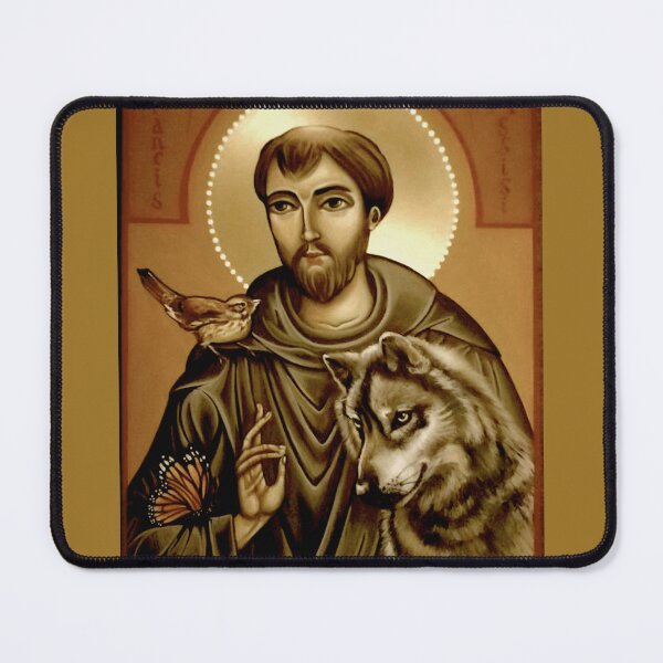 Item preview, St Francis, Wolf of Gubbio  and bird  designed and sold by ikon-olga.