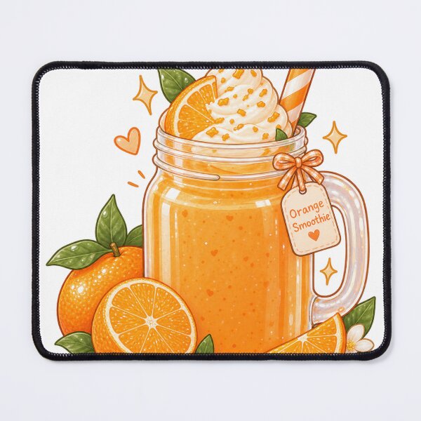 Item preview, Cute Orange Smoothie Jar – Kawaii Citrus Drink designed and sold by Kiralemon.