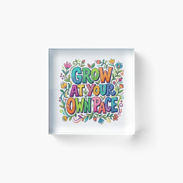 Item preview, Grow At Your Own Pace Floral Typography designed and sold by Sanan Israyilli.