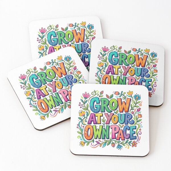 Item preview, Grow At Your Own Pace Floral Typography designed and sold by Sanan Israyilli.