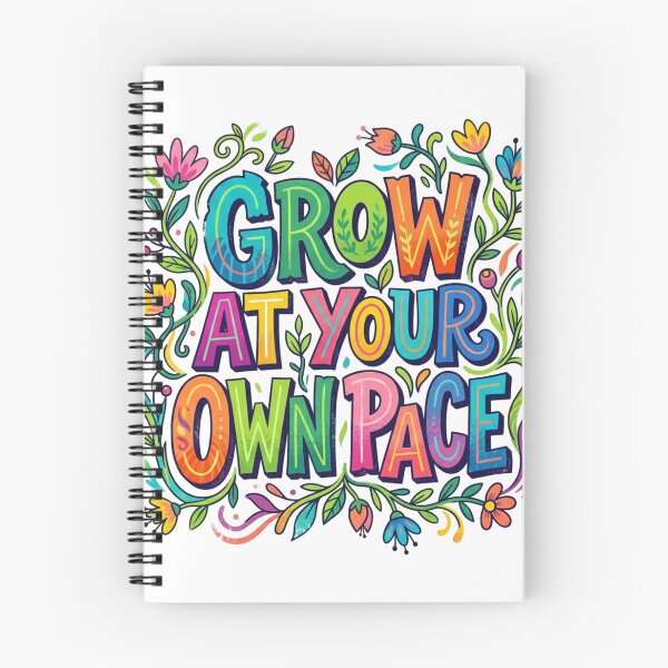 Item preview, Grow At Your Own Pace Floral Typography designed and sold by Sanan Israyilli.