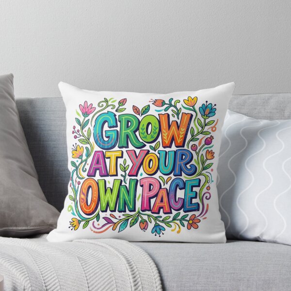 Item preview, Grow At Your Own Pace Floral Typography designed and sold by Sanan Israyilli.
