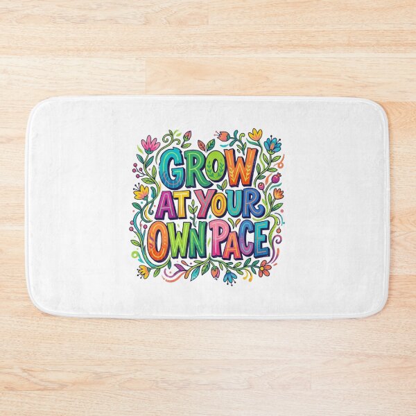 Item preview, Grow At Your Own Pace Floral Typography designed and sold by Sanan Israyilli.