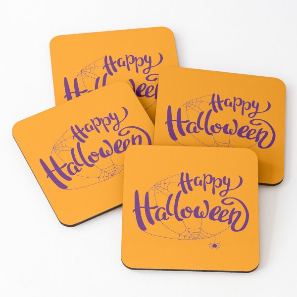 Item preview, Happy Halloween Purple Typography Spider Web Spooky Art designed and sold by SolutionsArt.