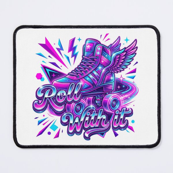 Item preview, Roll With It Neon Retro Roller Skate Art designed and sold by Sanan Israyilli.