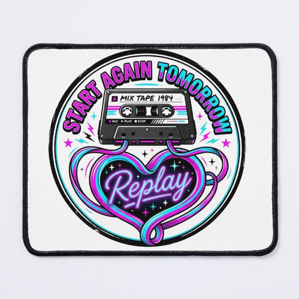 Item preview, Start Again Tomorrow Retro Cassette Tape Art designed and sold by Sanan Israyilli.