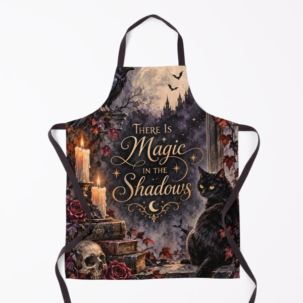 Item preview, There Is Magic in the Shadows – Gothic Raven & Black Cat Halloween Art designed and sold by blankTeeShirt.