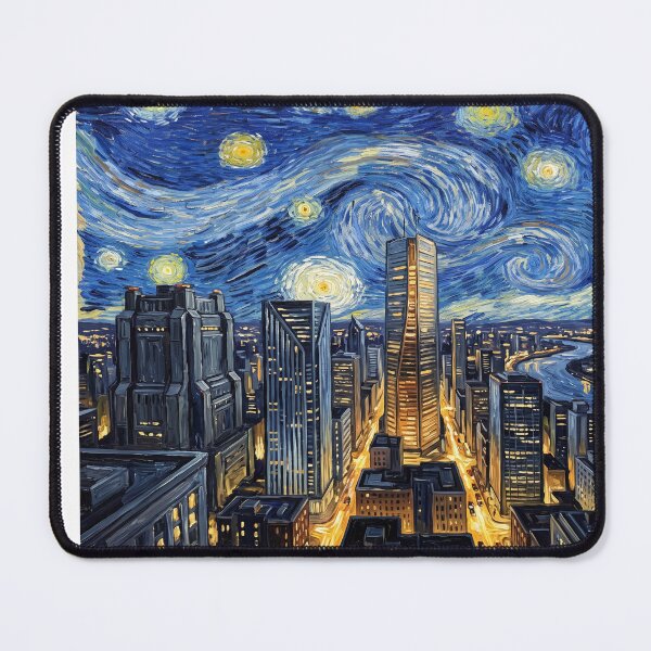 Item preview, National City Starry Night Comic Book Landscape designed and sold by Bad-Decisions-Designs.
