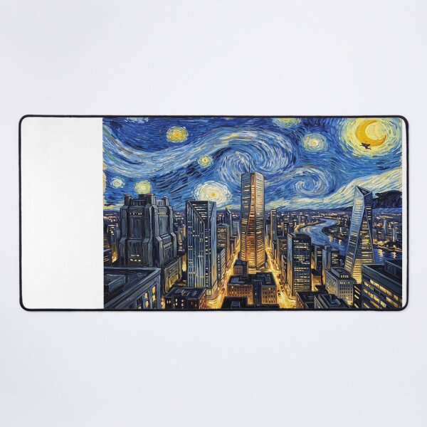 Item preview, National City Starry Night Comic Book Landscape designed and sold by Bad-Decisions-Designs.