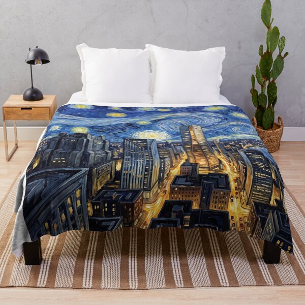 Item preview, National City Starry Night Comic Book Landscape designed and sold by Bad-Decisions-Designs.