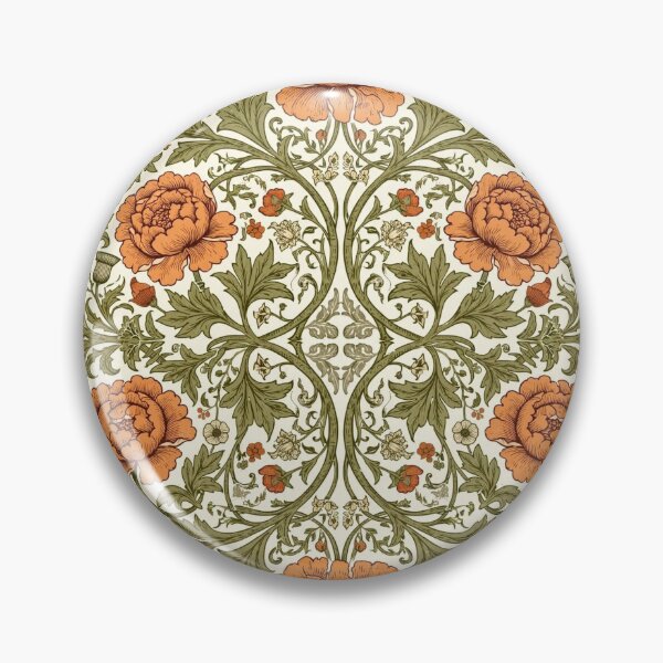 Item preview, Vintage Orange Peony Floral - Circular Botanical Damask Pattern designed and sold by Mittu96.